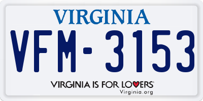 VA license plate VFM3153