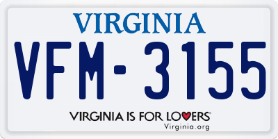 VA license plate VFM3155