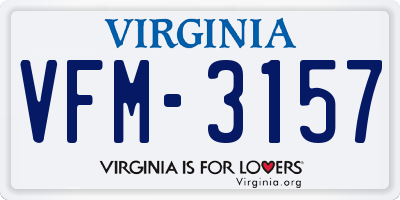 VA license plate VFM3157
