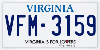 VA license plate VFM3159