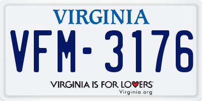 VA license plate VFM3176