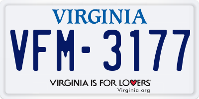 VA license plate VFM3177