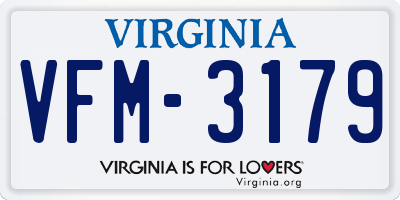 VA license plate VFM3179