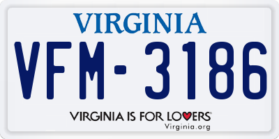 VA license plate VFM3186