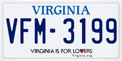 VA license plate VFM3199