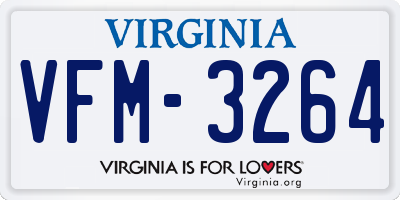 VA license plate VFM3264