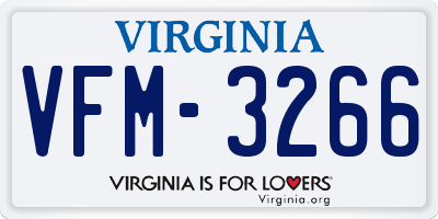 VA license plate VFM3266