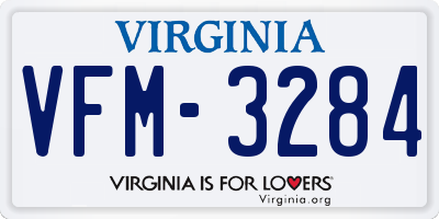 VA license plate VFM3284