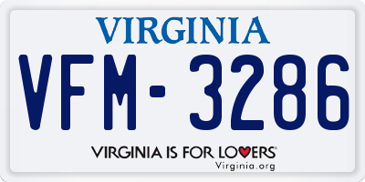 VA license plate VFM3286