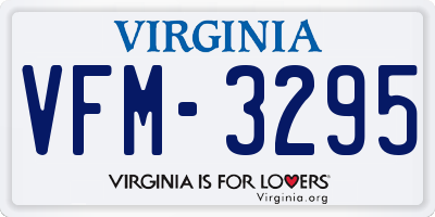 VA license plate VFM3295