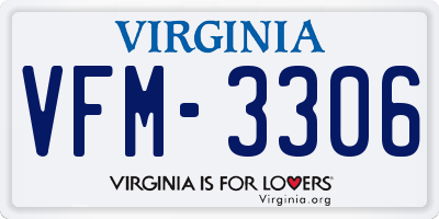 VA license plate VFM3306