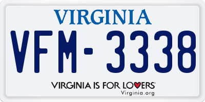 VA license plate VFM3338