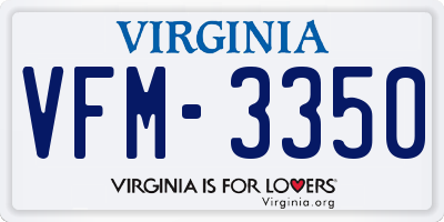 VA license plate VFM3350