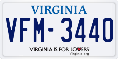 VA license plate VFM3440