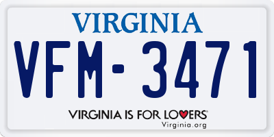 VA license plate VFM3471
