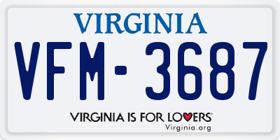 VA license plate VFM3687