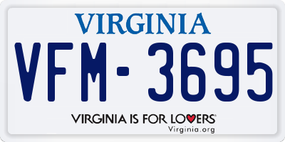 VA license plate VFM3695
