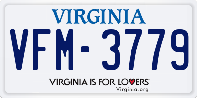 VA license plate VFM3779
