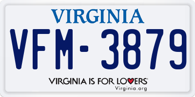 VA license plate VFM3879