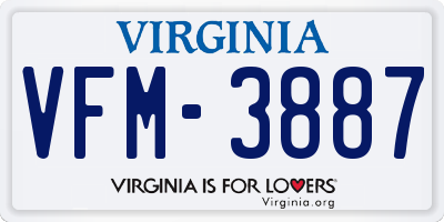 VA license plate VFM3887