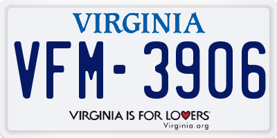 VA license plate VFM3906