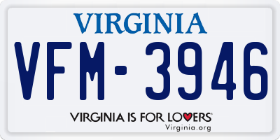VA license plate VFM3946