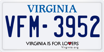 VA license plate VFM3952