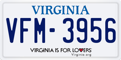 VA license plate VFM3956