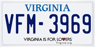 VA license plate VFM3969