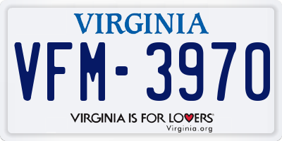 VA license plate VFM3970