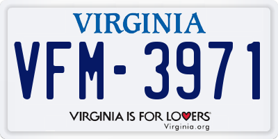 VA license plate VFM3971