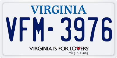 VA license plate VFM3976