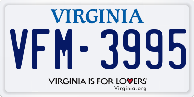 VA license plate VFM3995
