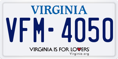 VA license plate VFM4050