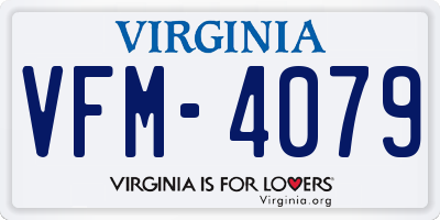 VA license plate VFM4079