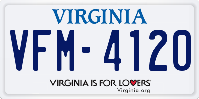 VA license plate VFM4120