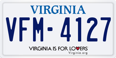 VA license plate VFM4127