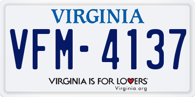 VA license plate VFM4137