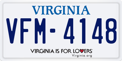 VA license plate VFM4148