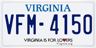 VA license plate VFM4150