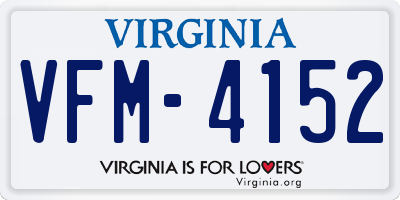 VA license plate VFM4152