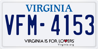 VA license plate VFM4153