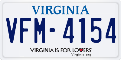VA license plate VFM4154
