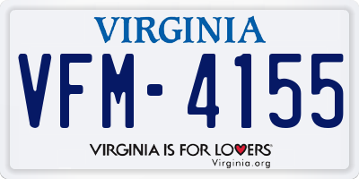 VA license plate VFM4155