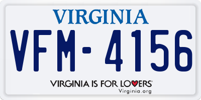 VA license plate VFM4156