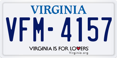 VA license plate VFM4157