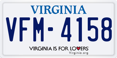 VA license plate VFM4158