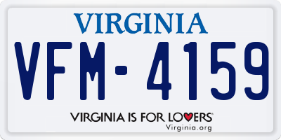 VA license plate VFM4159