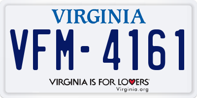 VA license plate VFM4161