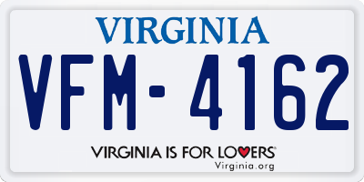 VA license plate VFM4162